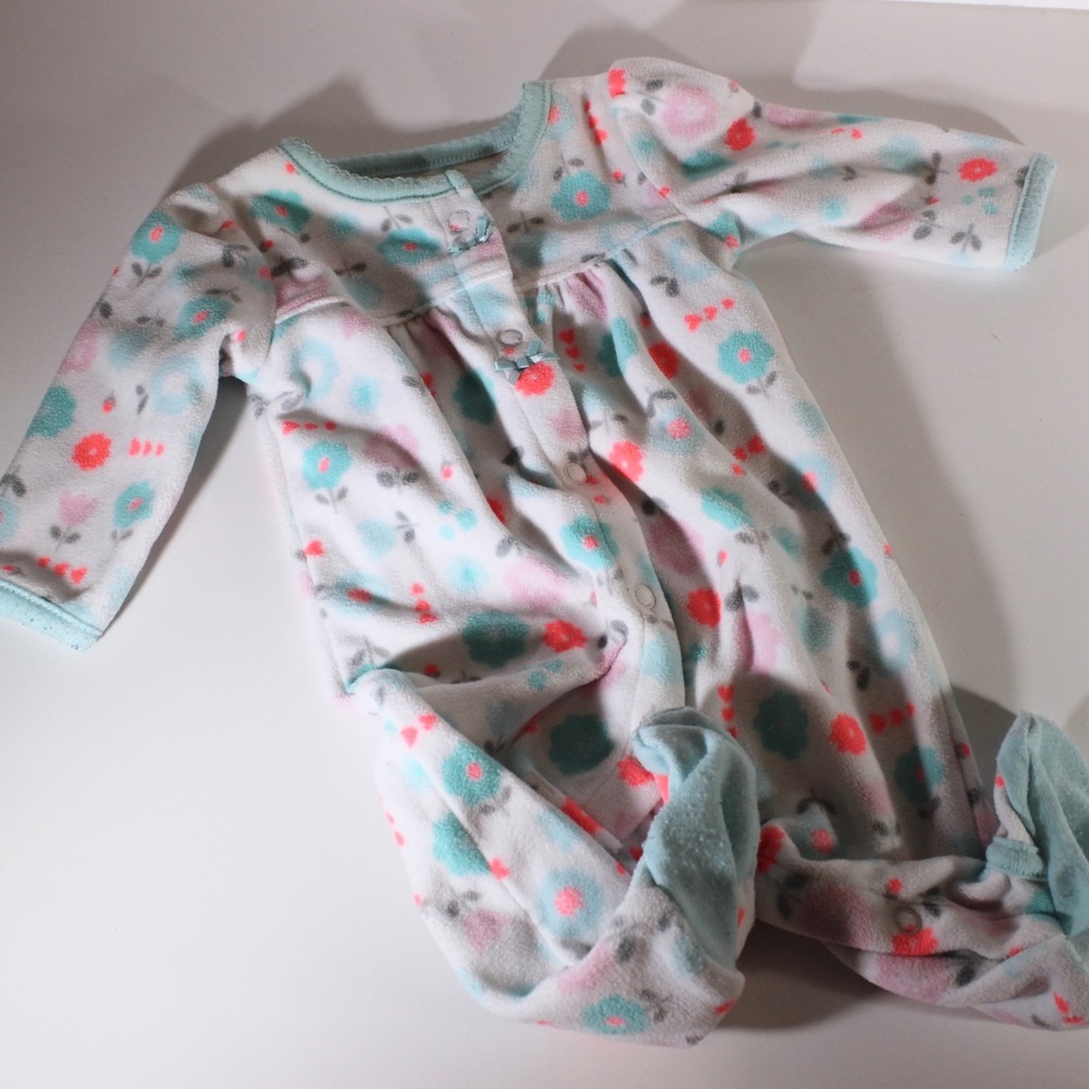CARTERS (4) Newborn Sleeper Footies Pyjama Lot Size Newborn New Born NB - Picture 7 of 11
